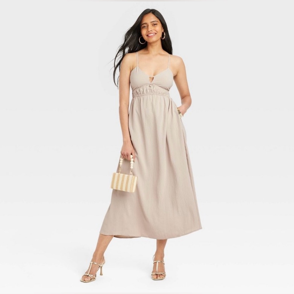 A New Day - Best Ever Maxi A-Line Dress in Taupe Size M